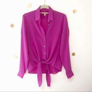 🌟 Banana Republic Magenta Silk Blouse 🌟